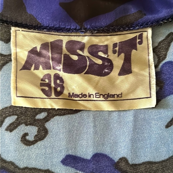 VINTAGE Miss T (English Brand) Blue and Purple Maxi Dress, Size M - Picture 7 of 12